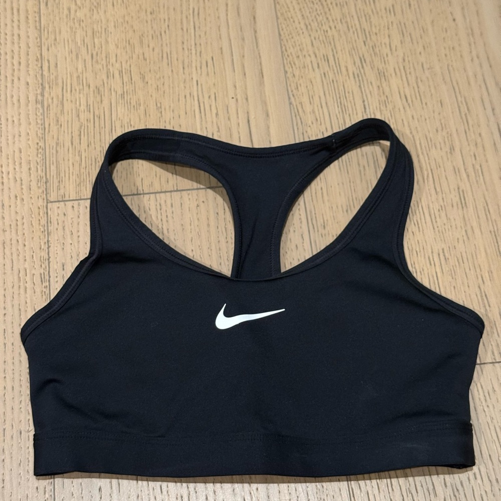NIKE Black Swoosh Sports Bra Dri-Fit, Size XS